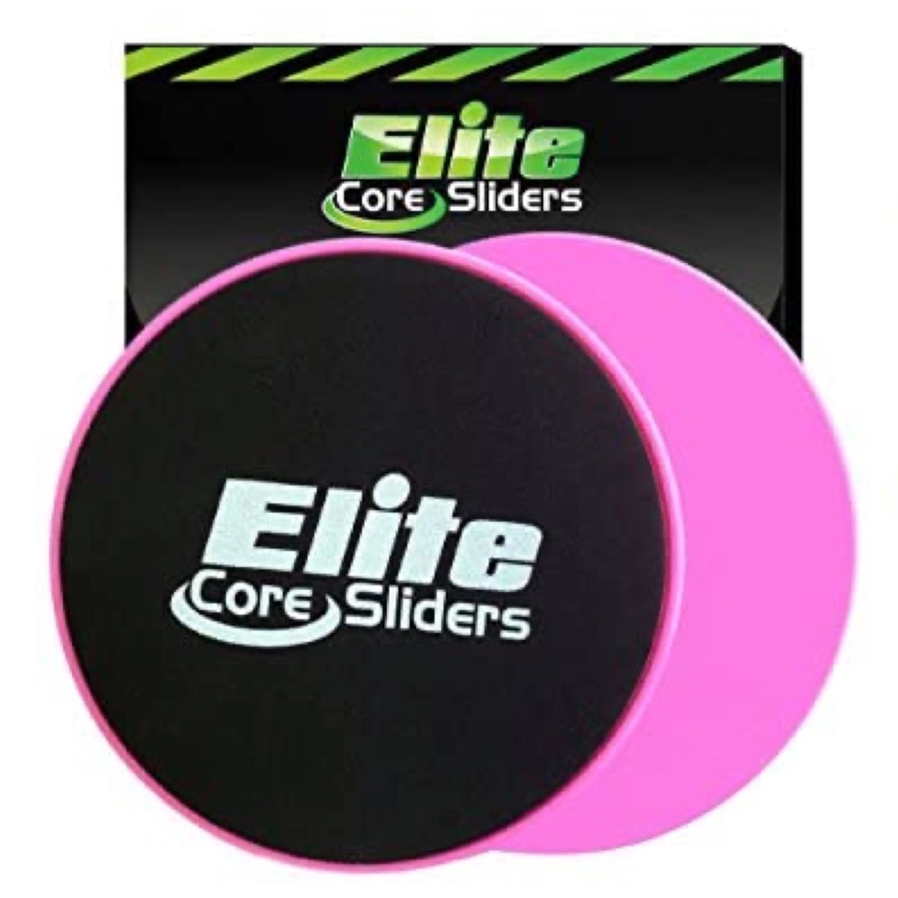 2 Dual Sided Compact Core Gliding Discs for Exercise on Carpet & Hardwood Floors